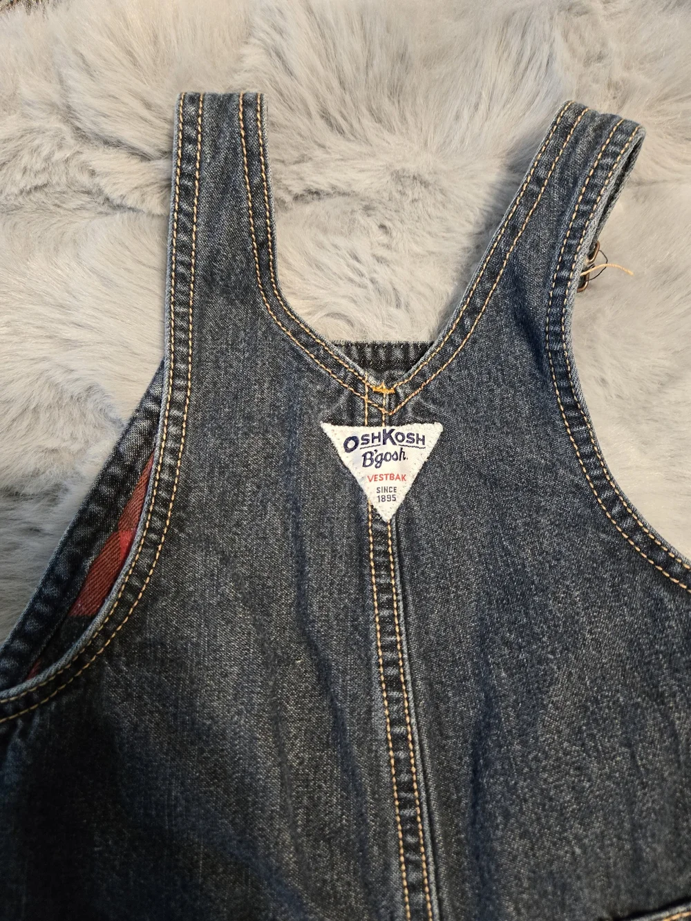 OshKosh B'gosh Flannel Lined Denim Carpenter Overalls 18M